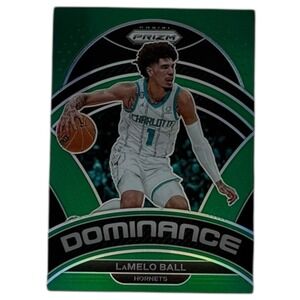 2022-23 Panini Prizm - Dominance #22 LaMelo Ball Green Prizm